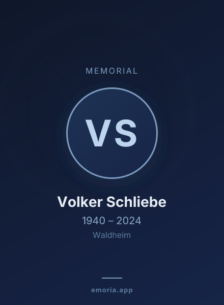 Memorial portrait of Volker Schliebe