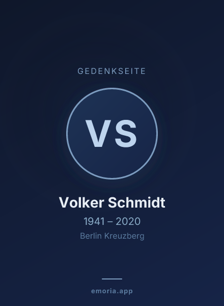 Gedenkportrait von Volker Schmidt