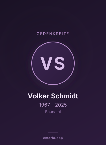 Gedenkportrait von Volker Schmidt