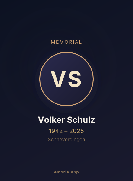 Memorial portrait of Volker Schulz