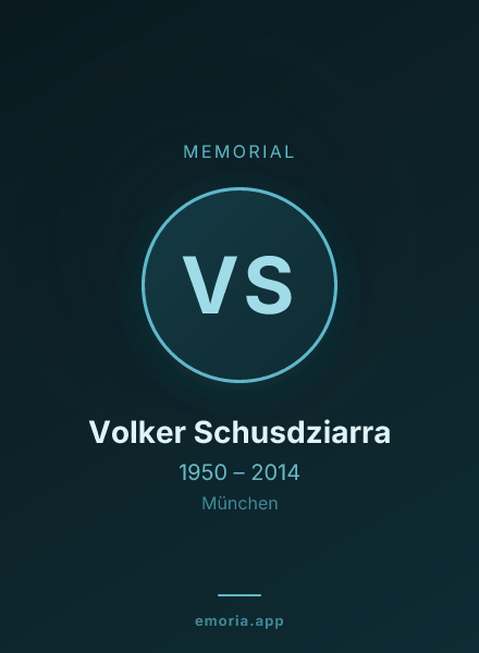 Memorial portrait of Volker Schusdziarra
