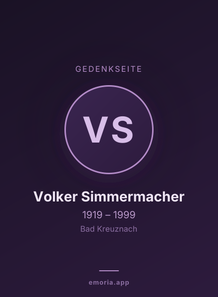 Gedenkportrait von Volker Simmermacher