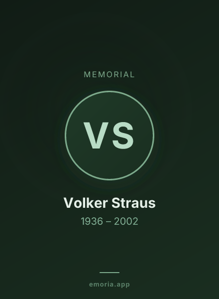 Memorial portrait of Volker Straus