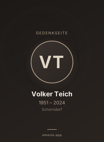 Gedenkportrait von Volker Teich