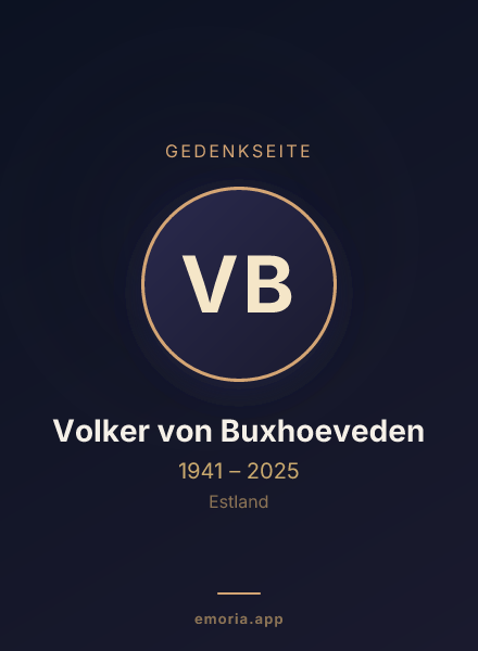 Gedenkportrait von Volker von Buxhoeveden