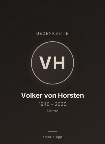 Gedenkportrait von Volker von Horsten