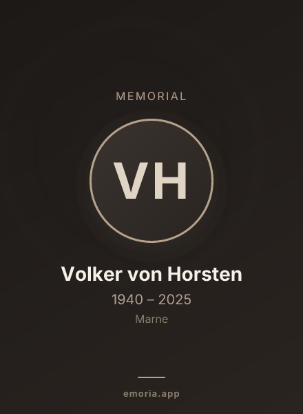 Memorial portrait of Volker von Horsten