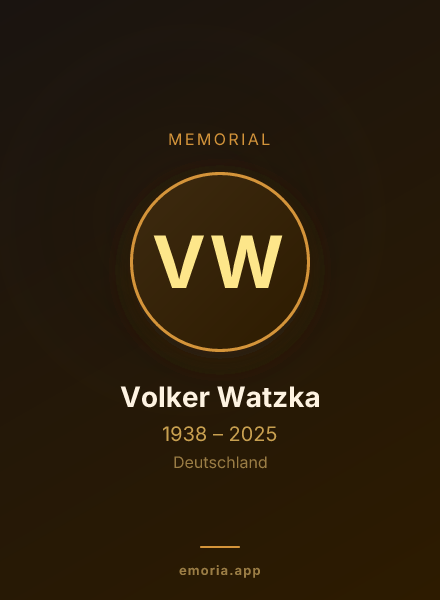 Memorial portrait of Volker Watzka