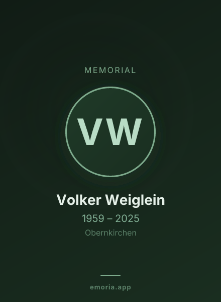 Memorial portrait of Volker Weiglein