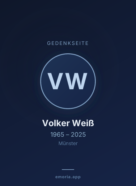 Gedenkportrait von Volker Weiß