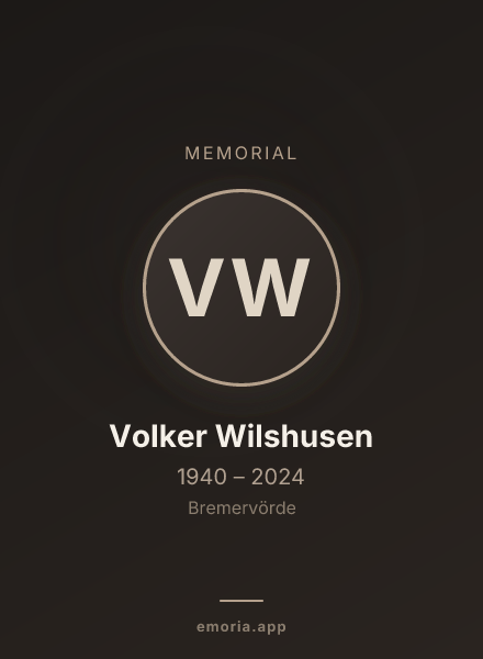 Memorial portrait of Volker Wilshusen