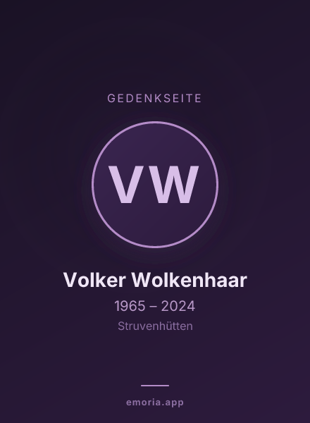 Gedenkportrait von Volker Wolkenhaar