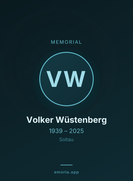Memorial portrait of Volker Wüstenberg