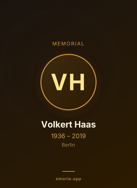 Memorial portrait of Volkert Haas