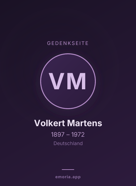 Gedenkportrait von Volkert Martens