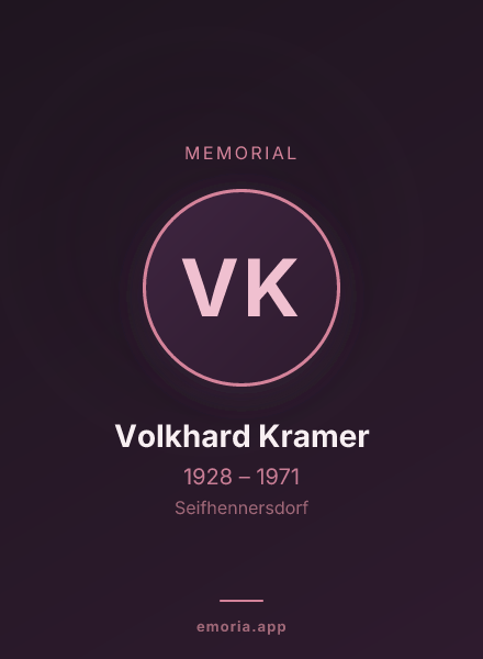 Memorial portrait of Volkhard Kramer