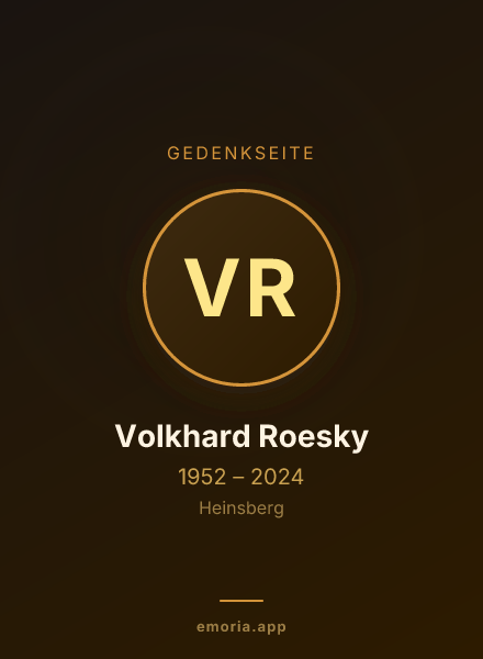 Gedenkportrait von Volkhard Roesky