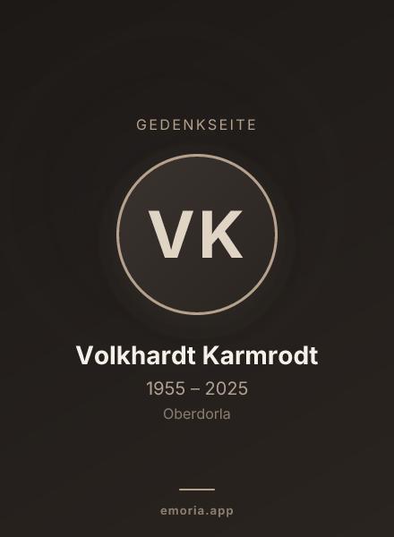 Gedenkportrait von Volkhardt Karmrodt