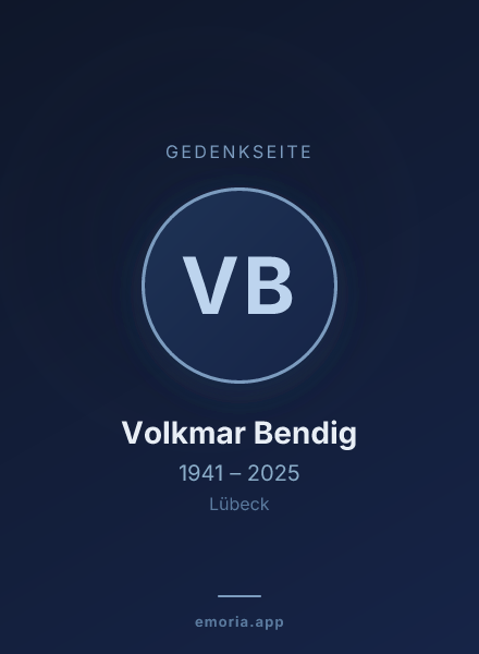 Gedenkportrait von Volkmar Bendig