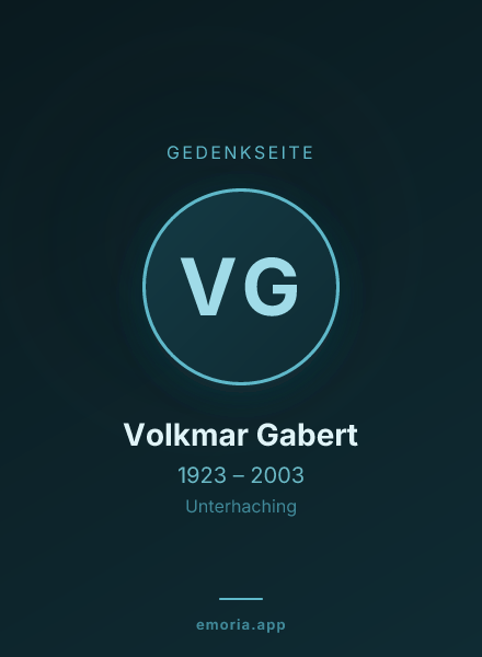 Gedenkportrait von Volkmar Gabert