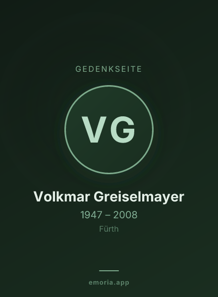 Gedenkportrait von Volkmar Greiselmayer