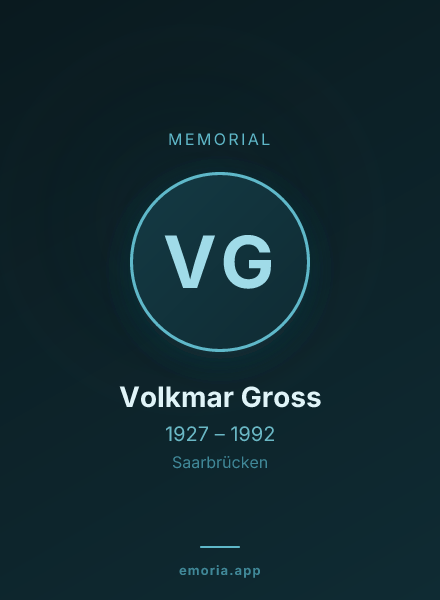 Memorial portrait of Volkmar Gross