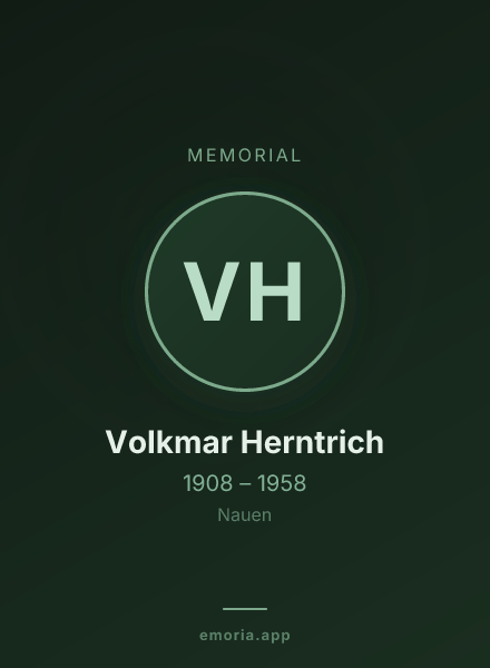 Memorial portrait of Volkmar Herntrich