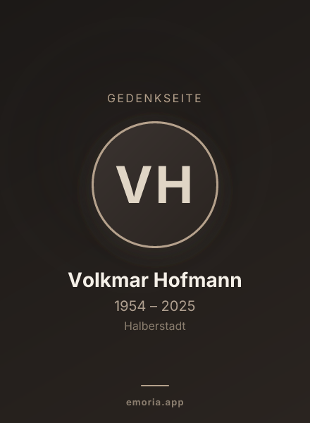 Gedenkportrait von Volkmar Hofmann