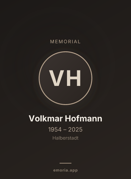 Memorial portrait of Volkmar Hofmann
