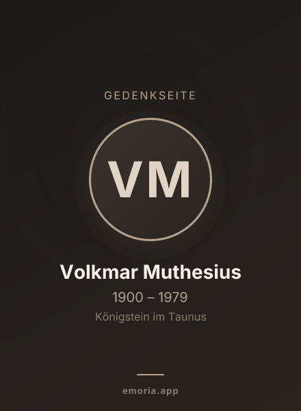 Gedenkportrait von Volkmar Muthesius
