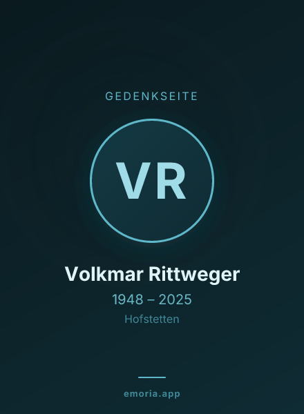 Gedenkportrait von Volkmar Rittweger