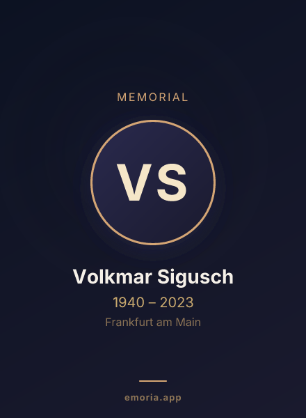 Memorial portrait of Volkmar Sigusch
