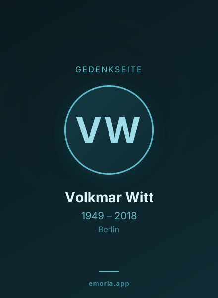 Gedenkportrait von Volkmar Witt