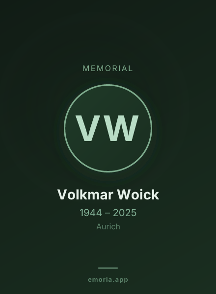 Memorial portrait of Volkmar Woick