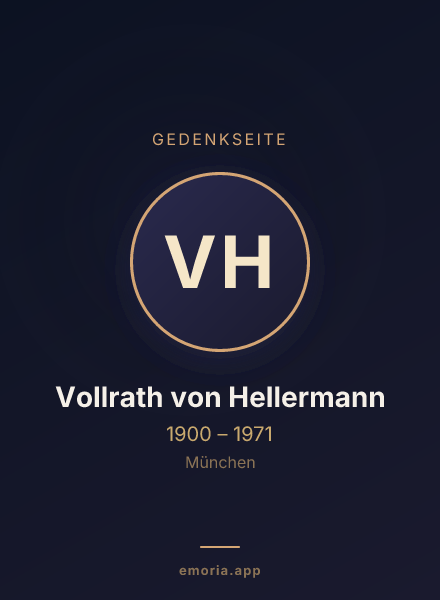 Gedenkportrait von Vollrath von Hellermann