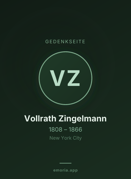 Gedenkportrait von Vollrath Zingelmann