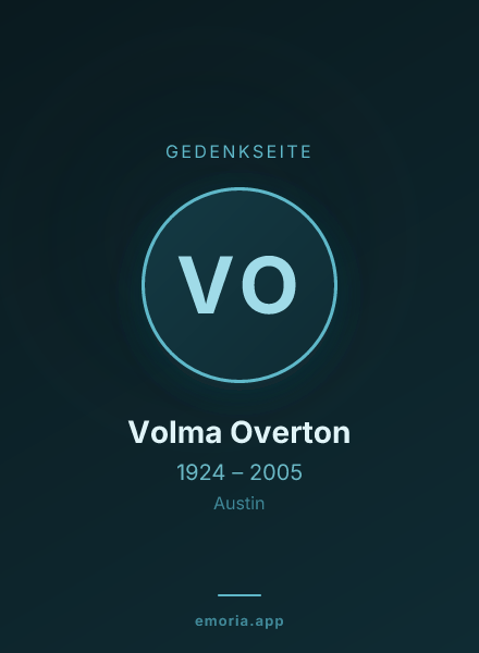 Gedenkportrait von Volma Overton