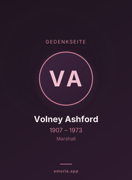 Gedenkportrait von Volney Ashford