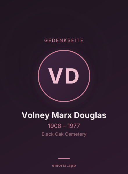 Gedenkportrait von Volney Marx Douglas