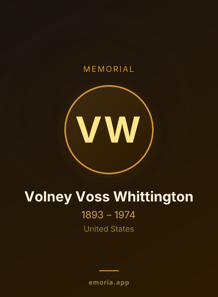 Memorial portrait of Volney Voss Whittington