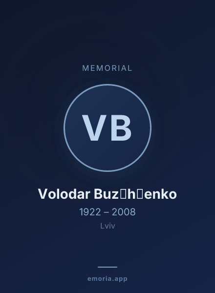 Memorial portrait of Volodar Buz︠h︡enko