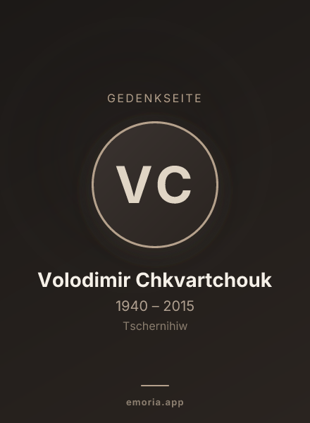 Gedenkportrait von Volodimir Chkvartchouk