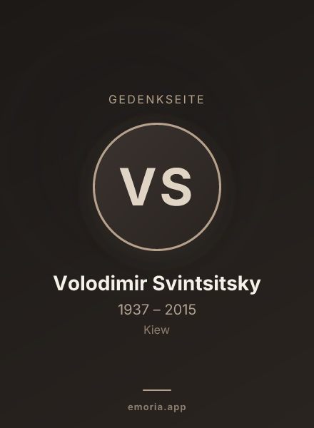 Gedenkportrait von Volodimir Svintsitsky