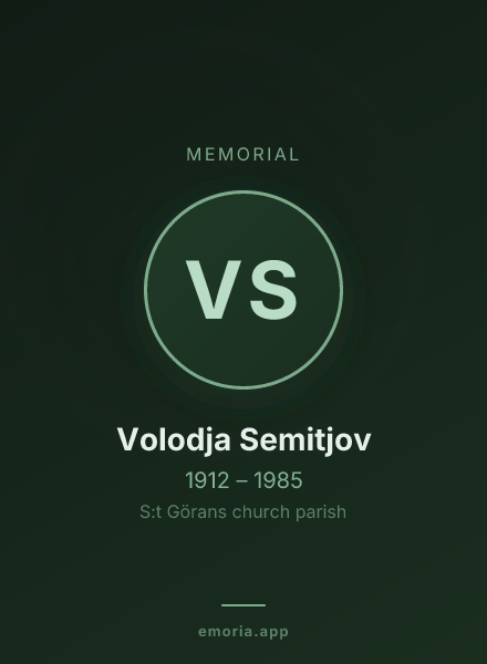Memorial portrait of Volodja Semitjov