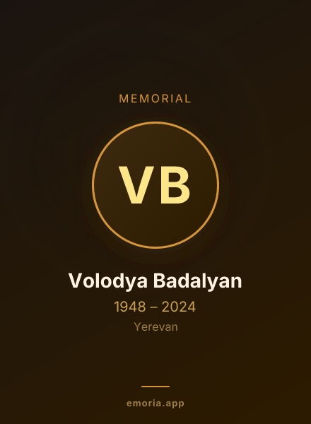 Memorial portrait of Volodya Badalyan
