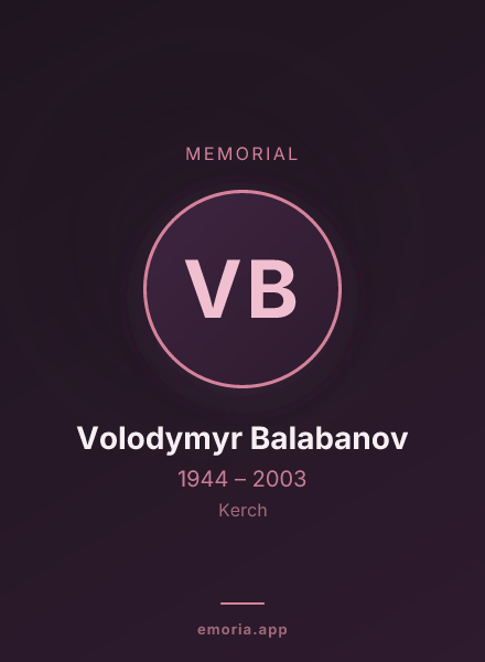 Memorial portrait of Volodymyr Balabanov