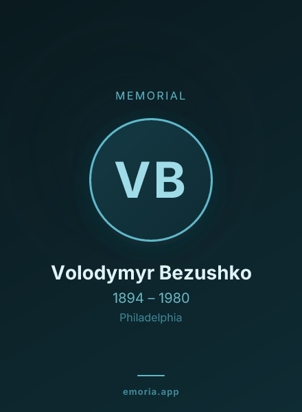 Memorial portrait of Volodymyr Bezushko