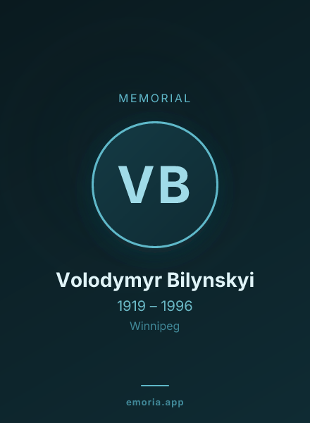 Memorial portrait of Volodymyr Bilynskyi