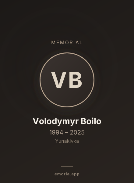 Memorial portrait of Volodymyr Boilo