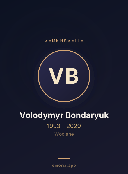 Gedenkportrait von Volodymyr Bondaryuk